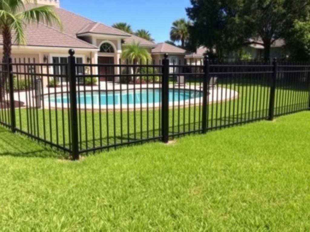 Black aluminum fence