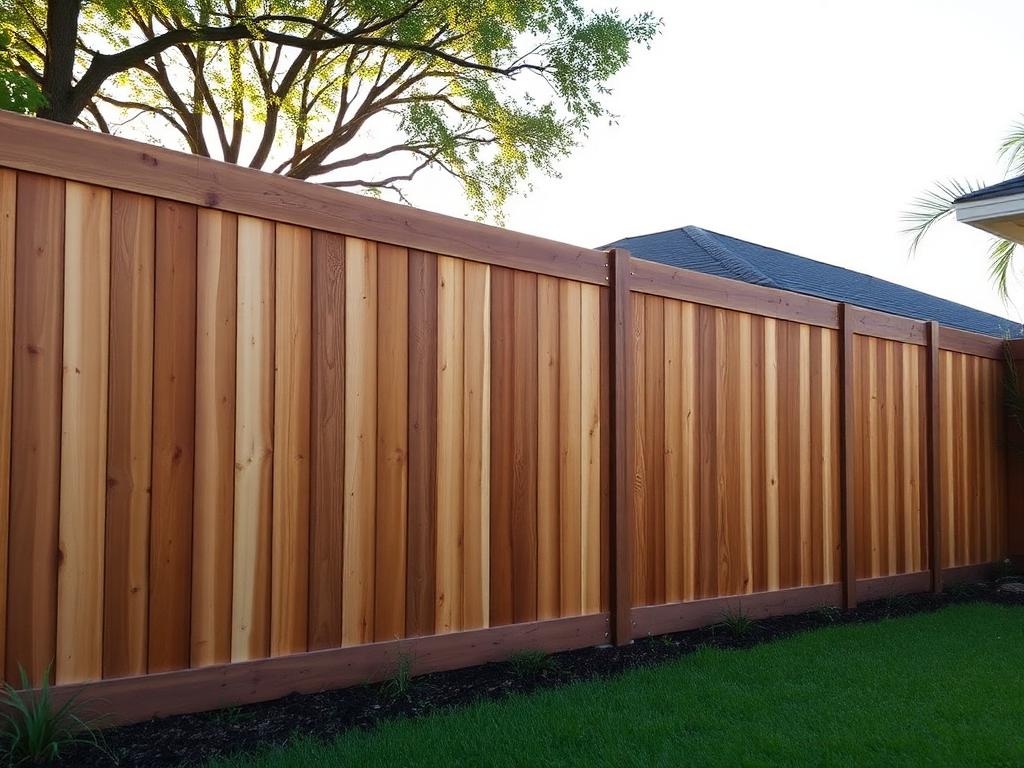 Wood privacy fence